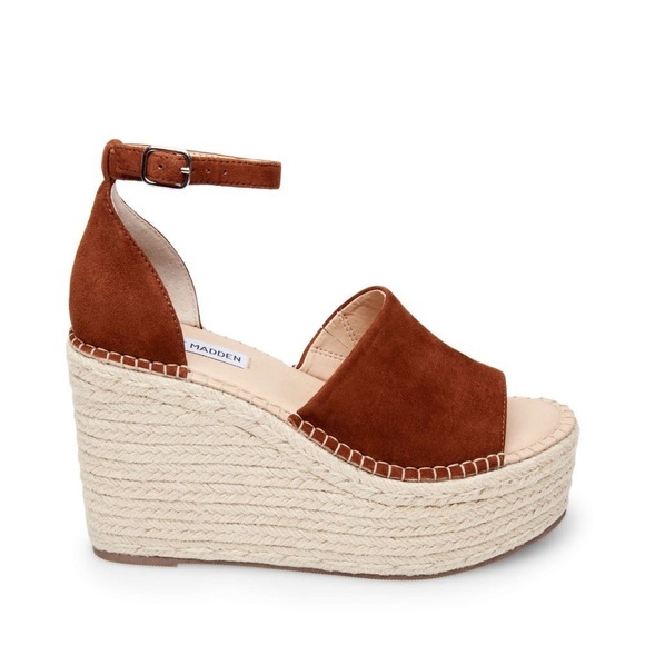 Steve Madden Chestnut/cognac suede wedges - Picture 1 of 4